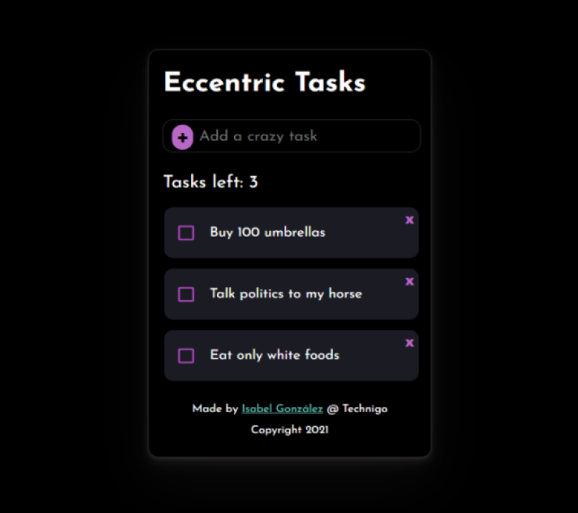 screenshot of the github tracker project